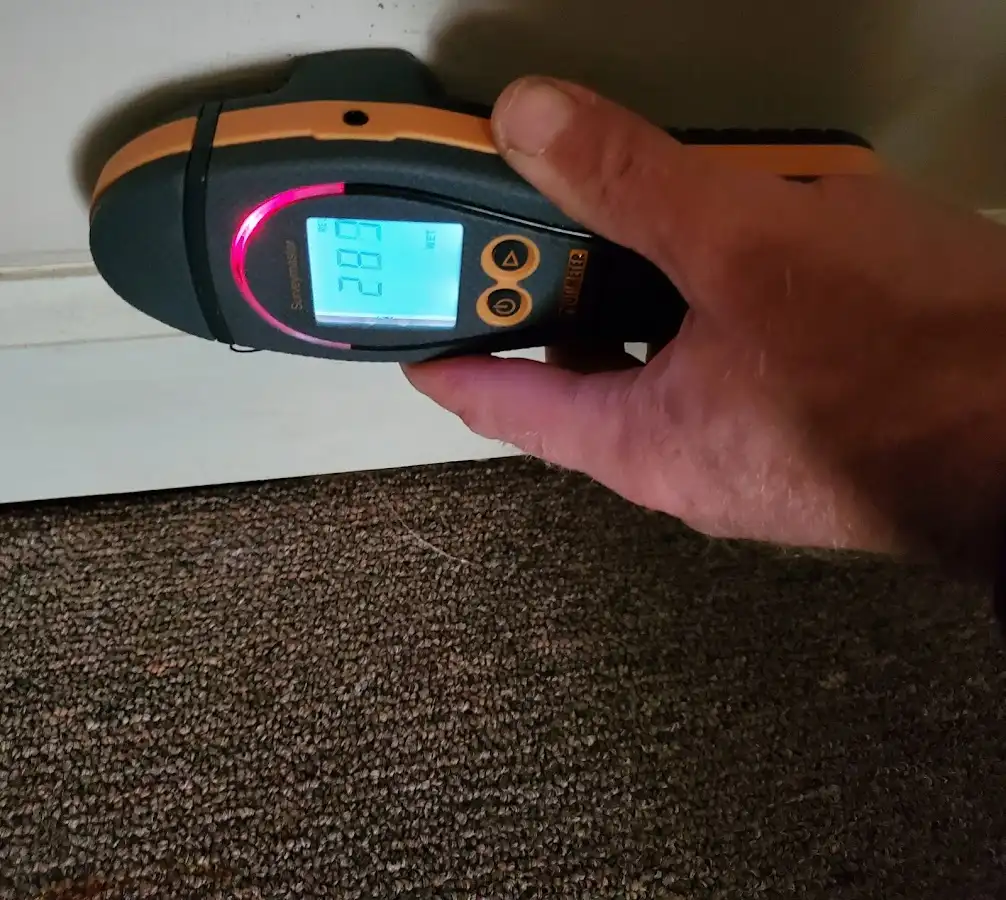 Moisture detection at baseboard during Sewage Cleanup & Sanitation in North Little Rock